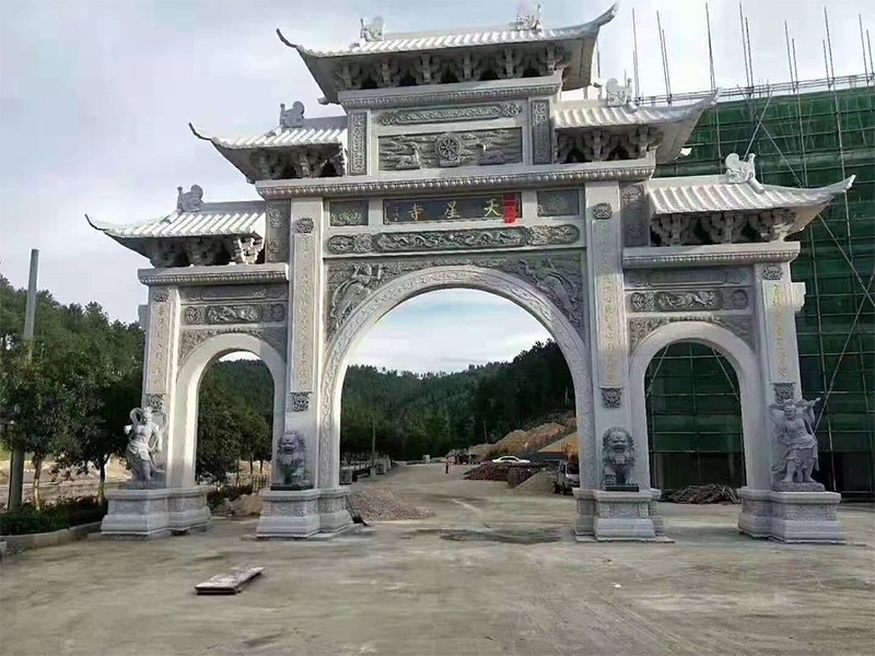 寺廟山門石牌坊制作樣式，佛教文化與石雕藝術(shù)的結(jié)合